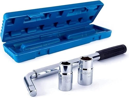 Extendable Wheel Brace, Telescopic Lug Wrench with 17/19mm and 21/23mm Standard Sockets, Non-Slip, Durable, Retractable for Car/Van/Truck Spare Tyre Breakdown Emergency Tools, Tyre Change Etc.