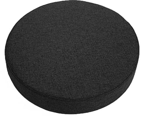 ping bu Runde Stuhlkissen, dickes Sitzkissen, 5/8/10 cm, für Esszimmer, Gartenstuhl, Sitzkissen, runde Hockerkissen für Küche und Zuhause (30 x 30 x 5 cm, schwarz)