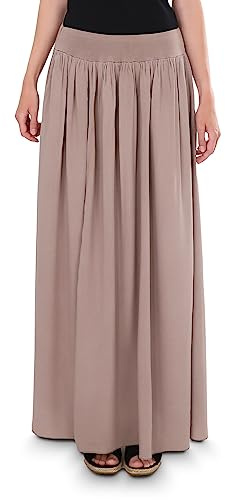 Malito Damen Maxi Rock, Langer Rock Blickdicht, Sommerrock mit elastischem Bund - 2203