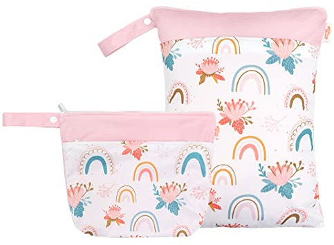 SEAUR Stoffwindeltaschen Waschbarer Nassbeutel mit Doppelter Reißverschluss Organizer-Tasche für Strände Fitness Wandern Reisen Farbe 12