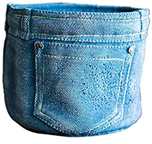 MISETA Zement-Blumentöpfe, Jeans-Tasche, kleiner Sukkulenten-Übertopf, niedlicher Übertopf, Innendekoration (Farbe: A)