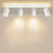 URing LED Deckenstrahler 4 flammig Schwenkbar, Deckenlampe Deckenleuchte mit unteres Glühen 11W+ 4x 5W GU10 3000LM, 3000K Warmweiß Deckenspots lampe decke strahler Wandspot Spot für Küche, Weiß matt