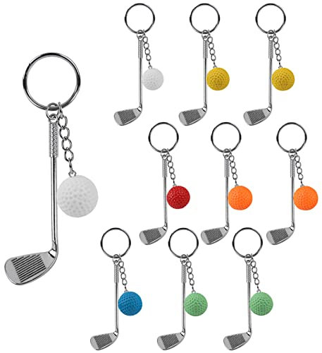 efuturetime 10 x Mini Golf Schlüsselanhänger Golfgeschenk Lustig Anhänger Schlüssel Golfschläger Geschenk für Golfspieler, Frauen, Herrn, Kinder, Freunde