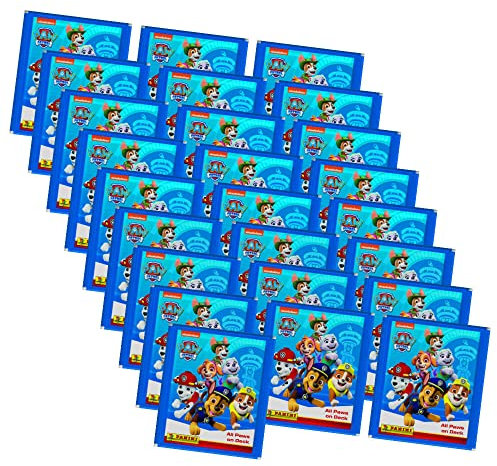 Panini Paw Patrol Sticker Serie 7 - Bereit zum Einsatz - 25 Tüten Sammelsticker im Bundle mit 10 STRONCARD Hüllen