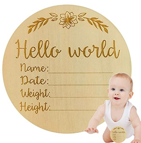 Pacienjo anuncios bebé | Placas Madera con Nombre Bienvenida para bebés - Señal información útil para el Nombre del bebé para celebración y fotografía
