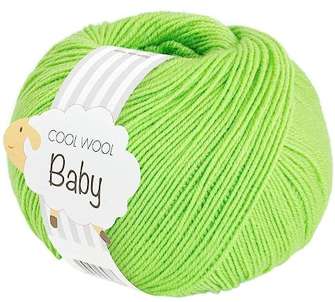 LANA GROSSA Cool Wool Baby | 100% Schurwolle Merino, filzfrei | Handstrickgarn aus 100% Schurwolle (Merino) | 50g Wolle zum Stricken & Häkeln | 220m Garn FB 319