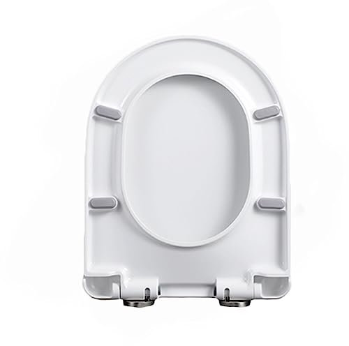 Flipped Warmth D-Shaped Toilet Seat with Soft Close & Quick Release Hinges, Polypropylene, Toilet Seat D Shape Soft Close White,02R 37 * 46Cm