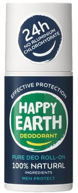 Happy Earth Deodorant - Für Damen und Herren - Deo Roller - 100% Natürliche Inhaltsstoffe & Vegan - Lemon Sandalwood - 75 ML