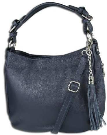 Toscanto Damen Schultertasche Shopper Leder Tasche blau OTT134SB Leder Schultertasche