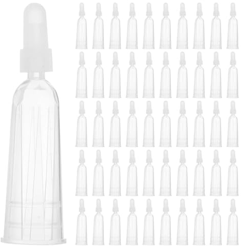 POPETPOP 50Er Ampule Tipps Bulk Mini-Ampule-Tipps Aus Kunststoff Für Kleine Ampullenflaschen Präzise Flüssigkeitsabgabe Schutz Vor Direktem Handkontakt Für Laborbedarf