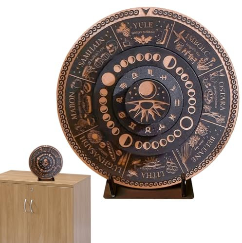 Lumiscent Rad des Jahres Holzschild, Hexenschilder-Kalender, Feiertage Wicca-Kalender, Himmlische Feiertagsdekoration Für Cafés, Geschäfte, Häuser, Büros, Yoga-Räume, Meditationsräume