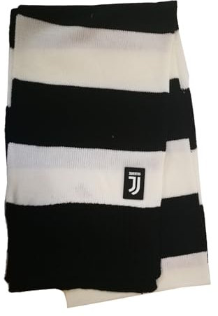 Enzo Castellano Juventus Winterschal offizielles Produkt große Streifen weiß schwarz 100% Acryl 25 x 180 cm Modell 131029 Juve B, Schwarz , One size