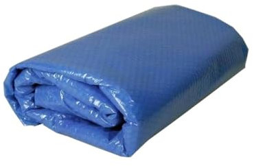 PLK Blaue Oval Solarabdeckplane 3,7 x 7,3m für Pool | Wassererwärmung & Reinigung | Blasengeformte Polyethylen-Wärmedämmfolie für Nutzung erneuerbarer Energie | Schutz vor Verschmutzung