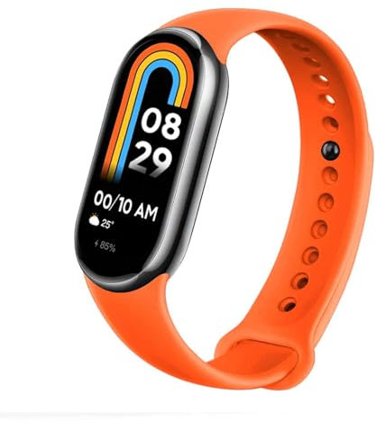 OcioDual Ersatzarmband Kompatibel mit Xiaomi Mi Band 9 y Mi Band 8, Knochenfarbe, Silikon-Ersatzarmband, Smartwatch-Armband, Metallhaken, Flexibles Sport