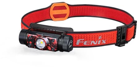Fenix HM62-T Stirnlampe LED Wiederaufladbarer,1200 Lumen Extrem Helle,USB-C Aufladbar,IP68 Wasserdichte Scheinwerfer,150M,90° Verstellbarer Beleuchtung,Trailrunning,Camping,Joggen (Magma)