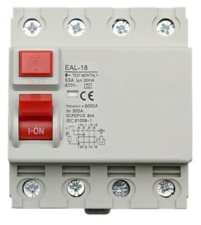 Disjoncteur électromagnétique à courant résiduel 4P 32A 10/30/100/300mA Type A, disjoncteur différentiel, interrupteur de sécurité, 1 pièces (Size : 4P 300mA, Color : 32A)