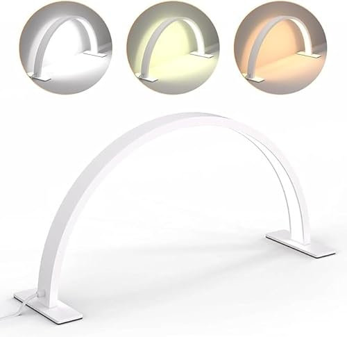 SQUADO Lampada Lunare a LED per Ciglia, Unghie e Trucco - Luce a Mezza Luna per Scrivania ed Estetisti - Variabile Calda/Fredda, Multifunzione (Spina Europea)