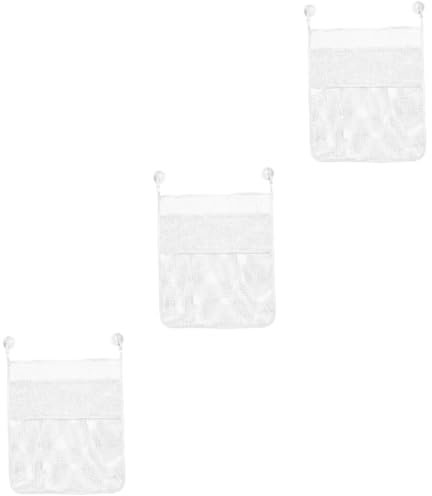 VICASKY 3sätze Badspielzeug Organizer Aus Netzstoff Aufbewahrungstasche Für Badewanne Platzsparend Mit Saugnapfhaken Badespielzeug Und Pflegeprodukte