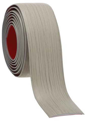 PATIKIL 50mmx2m Übergangsprofil Selbstklebend Fußbodenleisten, Khaki Holzmaserung Weichsockelleiste Selbstklebend Übergangsleiste Böden, Kantenschutz Abdeckleisten für Fußböden Laminat