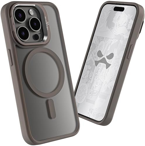 Ghostek KickCam iPhone 15 Pro Case with Camera Kickstand and Compatible with Apple MagSafe, Shockproof Protective Phone Cover (6.1 Inch, Gray)