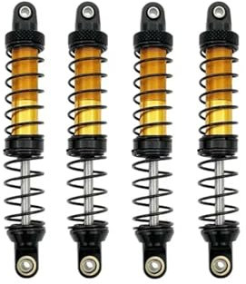 JYYTERD RC Teile Kompatibel Mit MN MN999 Für Defender D90 1/10 RC Auto Upgrade Teile Zubehör 4 Stück Metall Stoßdämpfer Öl Dämpfer(Yellow)