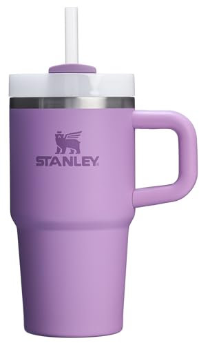 STANLEY Quencher H2.0 - Gobelet avec poignée et paille de 591 ml – Couvercle Flowstate à 3 positions – Porte-gobelet compatible avec les voyages – Gobelet isotherme en acier inoxydable – Sans BPA