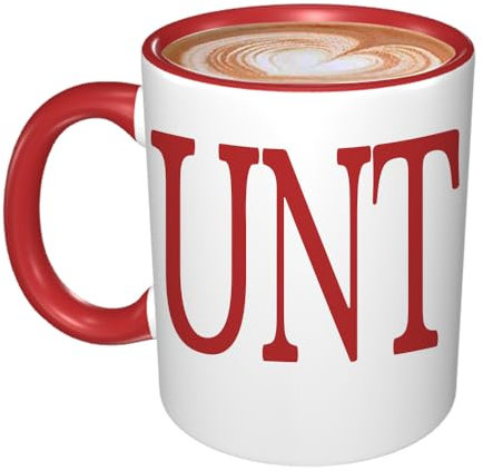 HSIRYAOHD Funny C UNT Mug Funny Adult Humour Rude Gifts Coffee Cup, Ceramic UNT with Handle Letter Ceramic Coffee Tea Mug Cup 11oz Red
