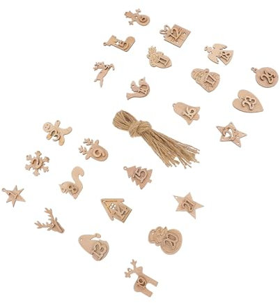 NUOBESTY Holz Weihnachtsnummernanhänger Weihnachten Anhänger Für Baum Geschenkanhänger Mit Kreativem Zahlendesign Für Familie Und Freunde