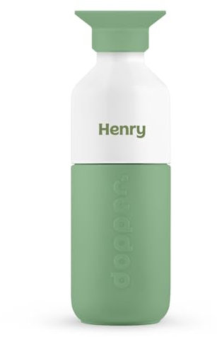 Dopper Personalisierte Steel Trinkflasche - BPA freie Wasserflasche, 90% recycelter 18/8 Edelstahl, Auslaufsicher - Sportflasche für Sport, Outdoor & Büro