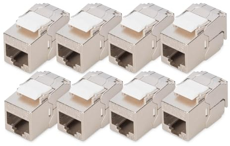 DIGITUS Keystone-Modul Cat 6A – 8 Stück – Geschirmt – Kompaktgehäuse