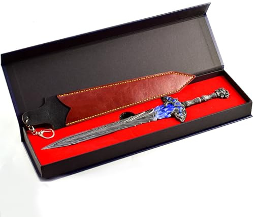 Housunzi Elden Rings Lazuli Glintstone Großschwert Modell - 30 cm - Vollmetall - mit Box Spielrequisiten-Sammlung Souvenir Mini-Schreibtischdekoration Geschenk für Gaming-Fans