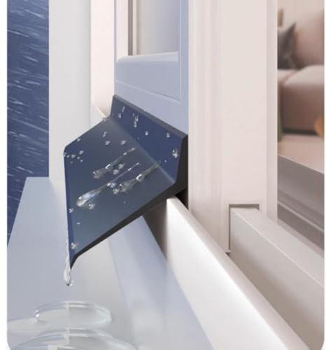Wetterschenkel Tür Fenster Außen Selbstklebend, Hochflexibles Gummimaterial Wetterschenkel Fenster Regenabweiser Außen Gegen Regen, 1-5m Biegbar Und Schneidba(5.5cm,5m)