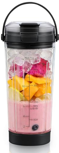 PCTTOIL Mixgefäß kompatibel mit Ninja Blast Tragbarer Mixer, 530ml Mixbecher mit Trink- und Auslaufsicherer Deckel für Ninja Blast BC151EUBK/BC151EUNV/BC151EUPR/BC151UKEUGV (Schwarz)