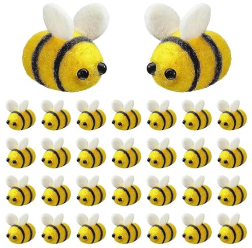 70 Stück Bienen Deko Bienen Filz Mini Bienen Liebenswert Kompakt Praktisch Geeignet Für Partydekorationen Festtagsdekorationen Geschenkverpackungen Kleidungsverzierungen Und Herstellung Von Haaraccess