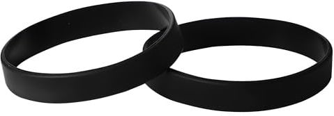 Plain Black Coloured Silicone Sports Arm Exercise Wristband Bracelets Rubber Wrist Bands Party Accessories For Men Women Boys Girls (Pack of 2)