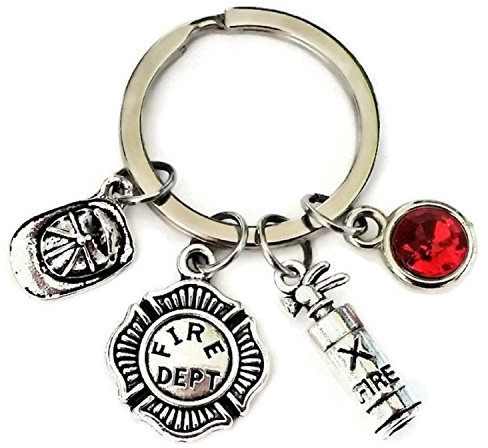 Firefighter Schlüsselanhänger, Feuerwehr Schlüsselanhänger, Feuerwehrmann Charme, Feuerwehrmann Helm Charme, Fire Hat Charm, Feuerlöscher, Feuerwehrmann Ring, Feuerwehr Key Ring