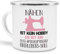 Tassendruck Emaille mit Spruch Nähen ist kein Hobby - Rosa Lustig/Arbeit/Büro/Witzig/Geschenkidee für Kollegen/Emaille groß