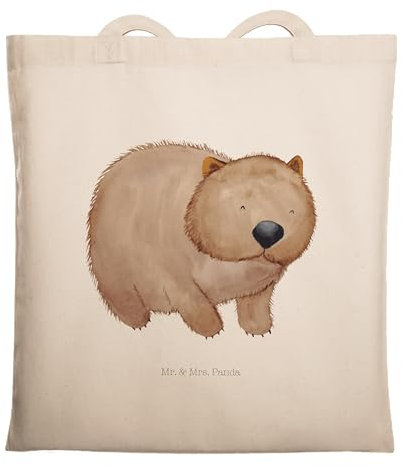 Mr. & Mrs. Panda Tragetasche Wombat - Geschenk, Tiermotive, Beuteltasche, Australien, lustige Sprüche, Spruch, Tiere, Einkaufstüte, Gute Laune,