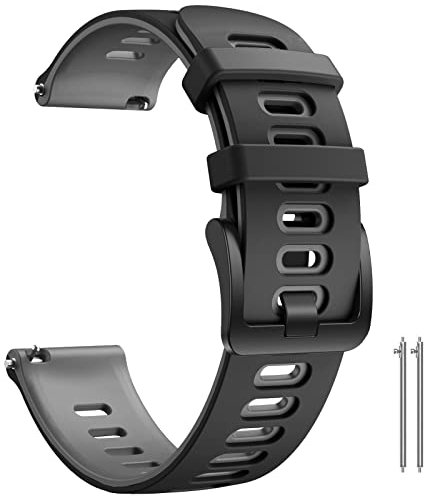 ANBEST 20mm Silikon Armbänder Kompatibel mit Garmin Vivoactive 3/Galaxy Watch 42mm/Gear Sport Armband, Ersatzarmband Passend für Forerunner 245/645/Vivomove HR/Galaxy Watch Active 2 40mm