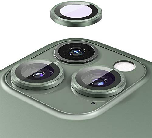 [3 Pack] Camera Lens Tempered Glass - Klearlook HD Camera Lens Protector for iPhone 11 Pro/11 Pro Max/2018 iPad Pro 11/12.9, Anti-Scratch&Ultra-thin 9H Metal Individual Ring Lens Cover,Midnight Green