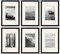 PHOTOLINI Bilderrahmen A4 Schwarz Holz MDF, 6er Set DIN A4 Bilderrahmen 21x30 cm mit Passepartout, Acrylglas, picture frame zum Aufhängen & Aufstellen, Rahmen mit Zubehör 30x21 für Fotos & Poster