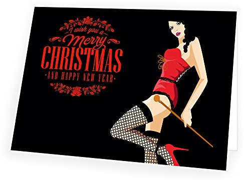 Seelenzauber Weihnachtskarte Sexy Weihnachtsfrau im Format 17,0cm x 12,0cm mit passendem Umschlag 1x Karte 1x Umschlag