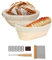 Gärkörbchen Rund & Oval 2stk Gärkorb Rattan Bambuskorb für Brot und Brotteig Brotkorb mit Leineneinsatz Teigschaber und Brotmesser