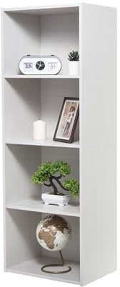 Iris Ohyama, Schrank, 4 Büroregale, Bücherregal, stabil, große Kapazität, multifunktional, massiv, Schlafzimmer, Wohnzimmer – Office Basic Rack - CX-4FN – Eiche weiß