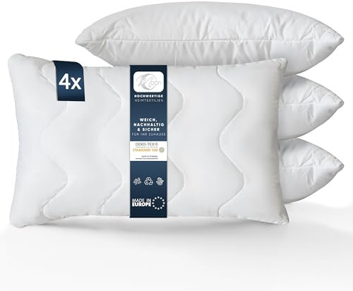 MOON Feeling 4er Pack Gesteppte Füllkissen Innenkissen Sofakissen Kopfkissen extra fest gefüllt mit Reißverschluss 95° waschbar (30x50 cm)
