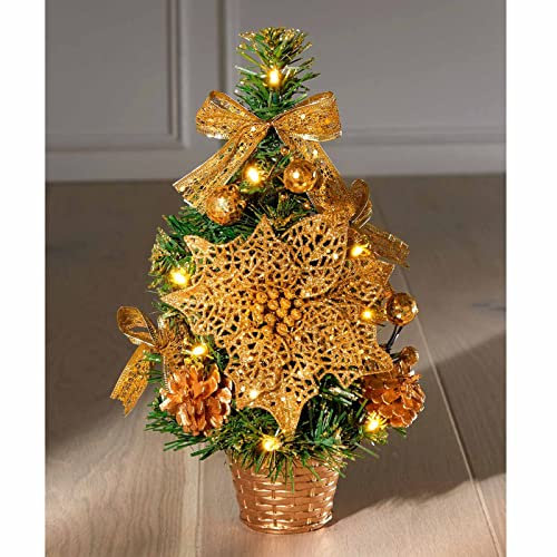 Künstlicher LED Weihnachtsbaum Tannenbaum 30 cm Christbaum Beleuchtet Weihnachtsdeko Dekobaum Lichterbaum