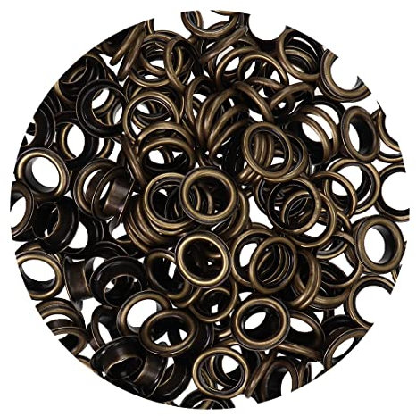 100 Metall Ösen 11 mm mit Scheiben – rostfrei, Nachfüllpack – für Planen, Stoff, Leder, Vorhänge, Taschen – Ösen Set für DIY, Outdoor, Handwerk & Bastelprojekte (altmessing)