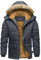 TACVASEN Herren Wasserabweisend Outdoorjacke Wintermantel Warm Fleecejacke Skijacke Wandern Funktionsjacke, (M, Grau)