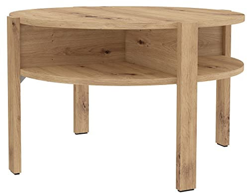 Newroom Couchtisch Artisan Eiche Wohnzimmertisch Modern - 74,4x45,5x74,4 cm (BxHxT) - Sofatisch Ablagetisch Tisch - [Adora.Three] Wohnzimmer Wohnstube Büro