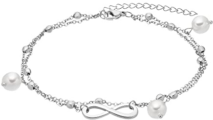Heideman Fußkette Henrietta Damen Edelstahl mit Perle weiß | Sommerliches Accessoire zum Kombinieren, hautfreundlich und pflegeleicht, schöne Geschenkidee für Frauen